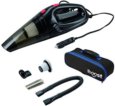 iBoost Handheld Portable Car Vacuum with Accessories, Storage Bag, and 2 Stainless Steel HEPA Filters