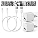 iPowerdirect Wall Chargers Plus 3' 8 Pin USB Cables Data Sync Charge for iPhone Se 5 5S 5C 6 6S Plus, Ipod Touch 5, Nano 7Th Fit All Case Cover - 2 Piece