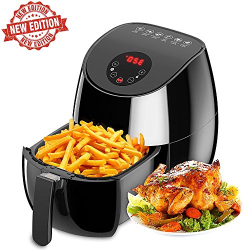 1350W Air fryer, Healthy Smokeless Low-Fat Non-stick Multi-Cooker Oilless Cooker, 3.4QT Capacity W/Timer and Temperature Control and Detachable Basket Handles (Black) - Thumbnail 7