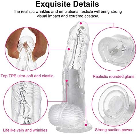 Gragory 7 inch Massǎger,Lifelike Massǎger 10 frequncy with Strong Base & Privacy Packing (Color : Black),Clear