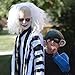 Ben Franklin Wig Tight Benjamin Franklin Costume Easy Wear Bald Cap Old Man Mad Scientist Wig for Kids Halloween Costume (White)
