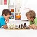 iBaseToy Folding Wooden Chess Set with 60 Game Rules Cards for Adults Kids Beginners Large Chess Board - 15