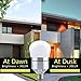 Sensor Lights Bulb Dusk to Dawn LED Light Bulbs Smart Lighting Lamp 12W E26/E27 Socket 6000k Automatic On&Off for Outdoor Yard, Porch, Patio, Garage, Garden Security Lighting (Cold White)