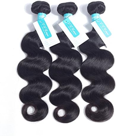 VRUnique Body Wave 7A Grade ,3 Bundles of Brazilian Virgin Hair Weave Bundles, 100% Unprocessed Human Hair Hair Extensions Natural Color Can Be Dyed