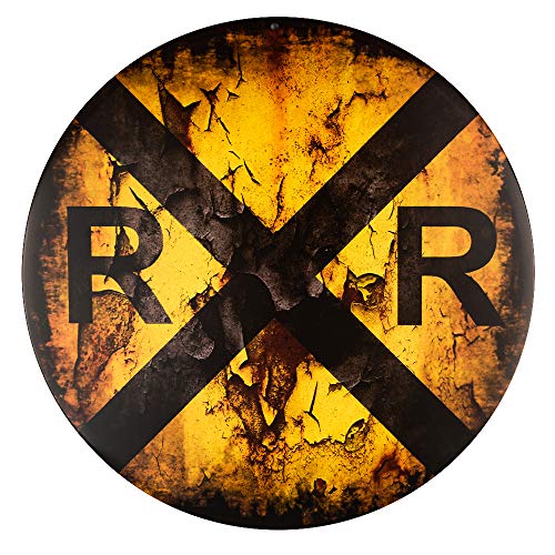 dojune-Vintage Railroad Crossing Wholesale Novelty Metal Circular Sign - Thumbnail 6
