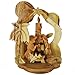 Zuluf Olive Wood Small Candle Nativity Hand Made with Certificate Holy Land | Wooden Nativity Set for Christmas | Comes with Bethlehem Certificate NAT009