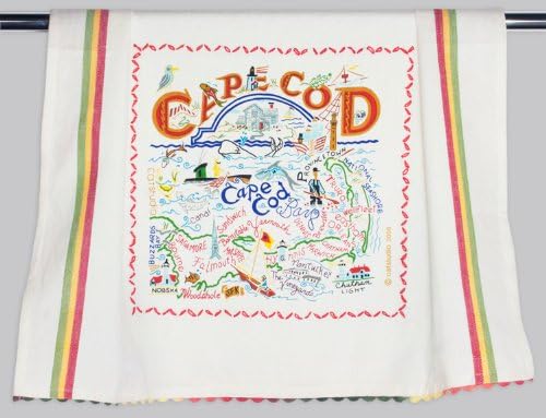 CatstudioCape Cod Dish Towel - U.S. City Souvenir Kitchen and Hand Towel with Original Artwork - Perfect Tea Towels for Massachusetts Lovers, Travel Souvenir