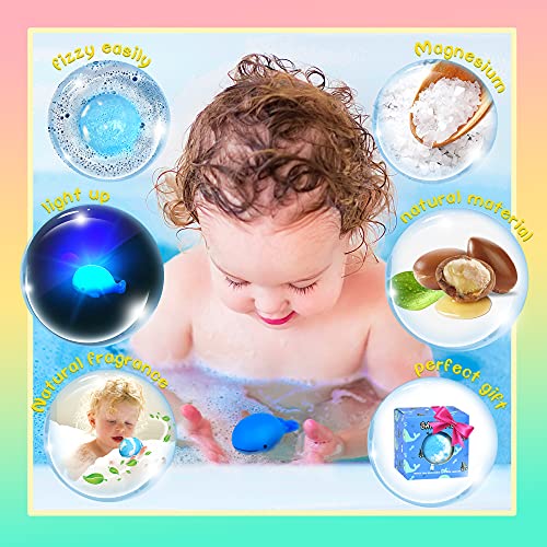 Light Up Kids Bath Bombs with Surprise Inside, Huge Bath Bombs for Kids