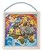 Melissa & Doug Peel and Press Stained Glass Sticker Set: Noah's Ark - 90+ Stickers, Wooden Frame