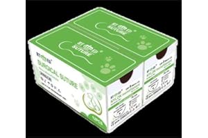 Roeyu-Veterinary Surgical Sutures – Nylon Monofilament, Black, USP 2/0 (Metric 3), 75 cm – 3/8 Circle Cutting Needle 30 mm – 