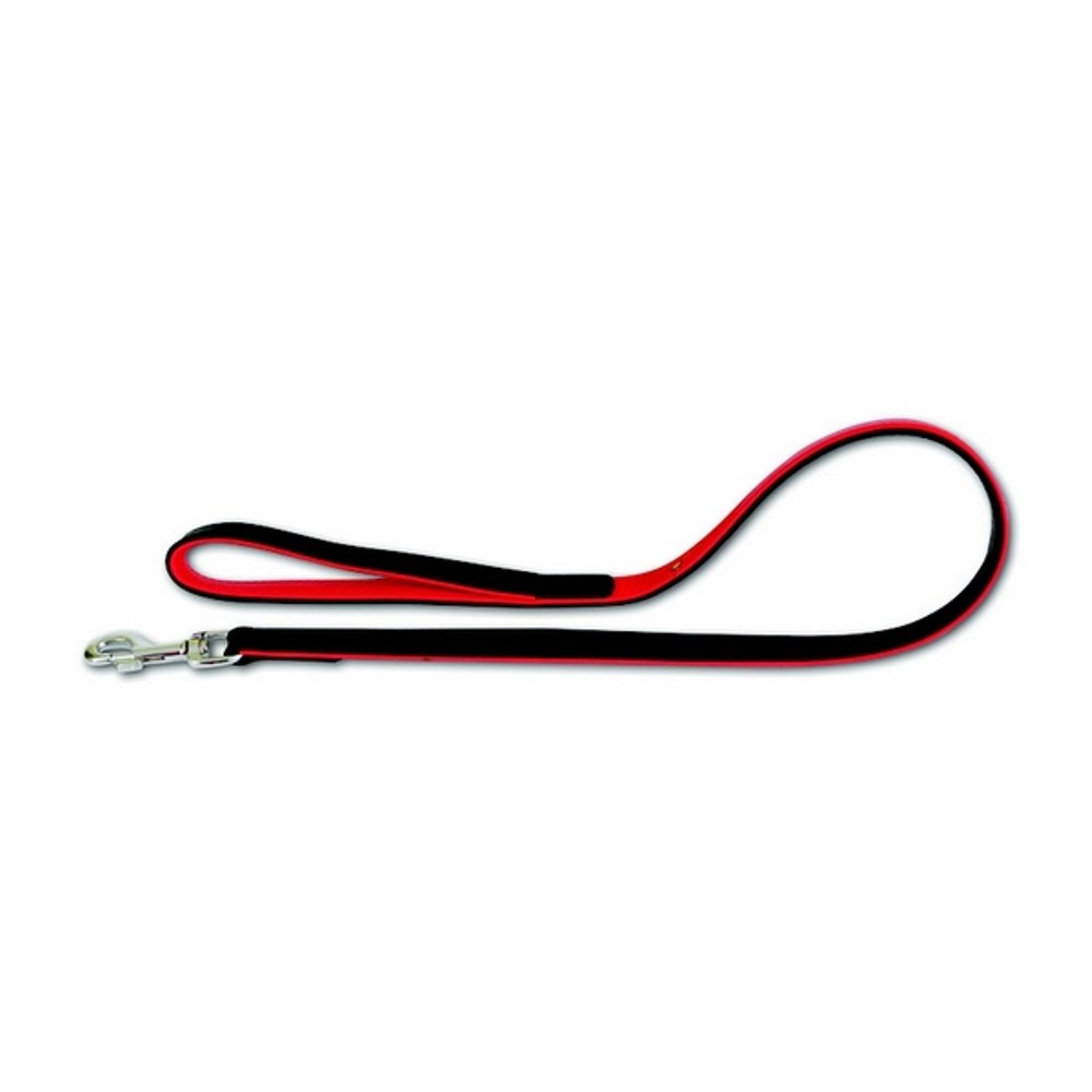 Dingo Leather Leash for Dog Exclusive Black with Red Padding Lead Handmade of Cattle Hide 11455