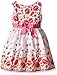 Youngland Girls' 2 Piece Shantung Floral Print Dress and Crochet Cardigan