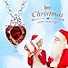 Incaton Heart Ruby Necklace, Red Garnet Crystal Necklace Amulet Valentine's Jewelry Gift