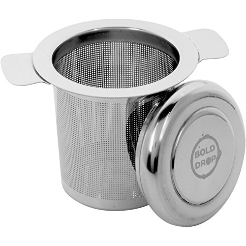 Click Here to See More Images BoldDrop Stainless Steel Fine Filtering Loose Leaf Tea Infuser Basket for Cups and Mugs