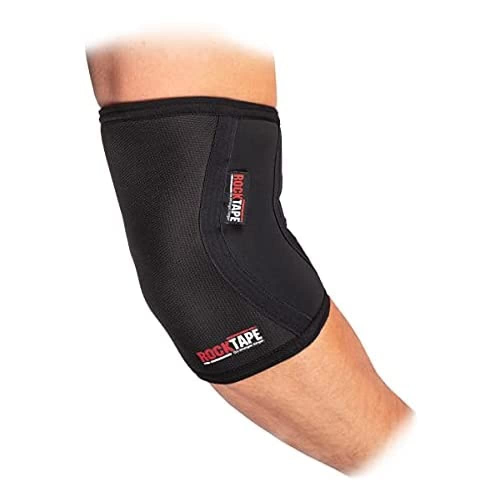 RockTape Assassins Elbow Sleeves, Workout Elbow Support, Neoprene Durability and Comfort, Black, L, Pack of 2