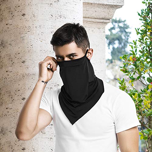 Unisex Bandana Face Mask Scarf Earloops Face Cover for Dust Wind Neck Gaiter