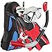 U.S. Divers Lux Platinum Snorkel Set Compatible with GoPro - Panoramic View Mask, Pivot Fins, Dry Top Snorkel + Gear Bag, Black & Red, L/XL