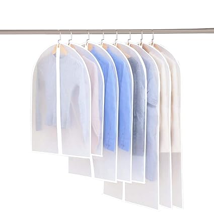iToncs 8 Stücke Kleidersack, 80*60cm + 100*60cm + 120*60cm Kleidersäcke Kleiderschutzhülle, Atmungsaktiver Stoff mit Weiß Rei