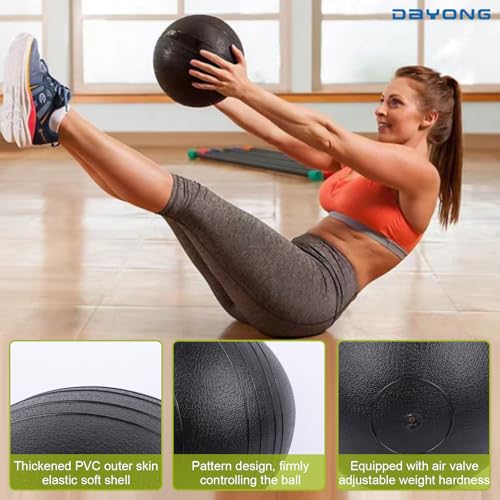 DAYONG Weighted Medicine Ball, Heavy Duty No Bounce Exercise Ball for Men Women, Fitness Slam Ball for Full Body, Home Workout Equipment for Explosive Workouts, Strength, Crossfit Training.
