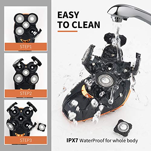 Electric Razor for Men, SoupStall 5 in 1 Electric Shavers for Men, USB Rechargeable Wireless Mens Grooming Kit with LED Display Beard Trimmer Clippers Nose Trimmer Facial Brush