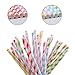 Yacolife 200-Pack Biodegradable Paper Straws - 8 Different Colors Rainbow Stripe Paper Drinking Straws for Smoothies, Shakes, Party Supplies,Decorations,Weddings and Birthdays