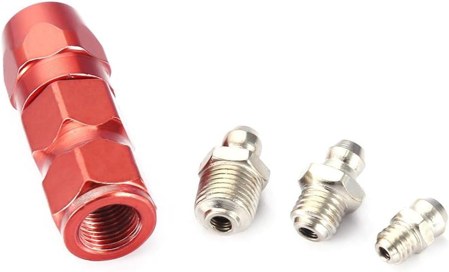 Metal Grease Nipple Fittings Assortment with Grease Gun Flat Mouth Mechanical Lubrication Part Replacement, Air Tools - Image 4