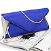 b.m.c BMC Womens PU Leather White Accent Envelope Clutch - Blue
