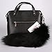 URSFUR Huge Fluffy Black Fox Tail Cosplay Toy Fur Key Chain Bag Pendant Ring