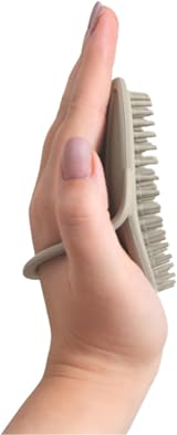 Shnuggle Cradle Cap Brush – Soft Silicone Baby Head Massage Brush Taupe view 2