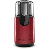 KitchenAid BCG111ER Blade Coffee Grinder, 4 oz, Empire Red | Quickly Grinds Beans for Fresh Coffee, One-Touch Operation, Removable Stainless Steel Bowl, Measures for 4, 8, 10 or 12 Cups