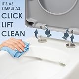AQUALONA Premium Thermoplastic Toilet Seat D Shape Soft Close Grey view 3