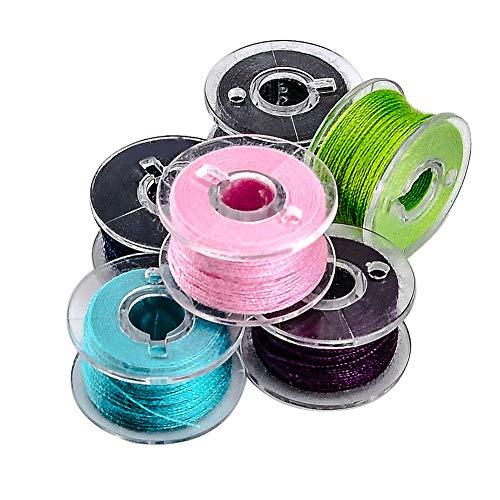 Bobbins and Sewing Threads with Case 25 Pcs Sewing Machine Bobbins for Brother Singer Babylock Janome Kenmore (Assorted Colors)