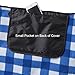 ALLWA Extra Large 69x79 Inch Blue Plaid Picnic Outdoor Blanket Mat - Fold with Waterproof Backing for Beach
