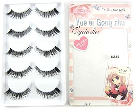 HW-5 5 pairs USA Hot Cross False eyelashes Corner Thick eye lashes makeup