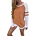 Orangeskycn Pullover Sweaters for Women, Fashion Ladies Long Sleeve T Shirt Clothes Splice Blouse Tops