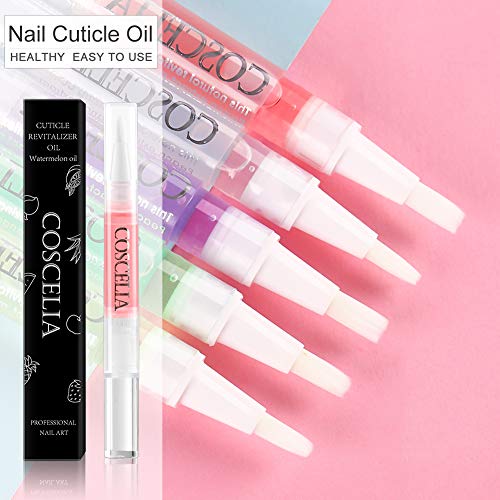 Coscelia 9pcs Nail Nutrition Oil Pen 5ML Multi-Function Nail Gel Cuticle Oil Nail Art Tools Makeup Accessories