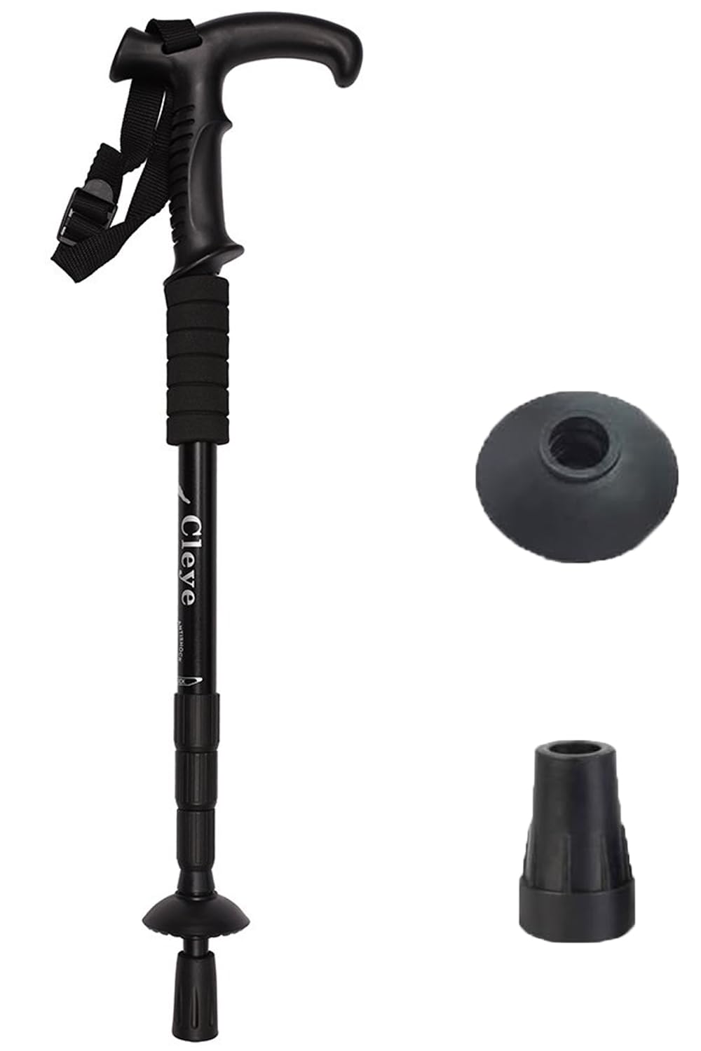 Trekking Pole Telescopic Anti-shock Hiking Pole Lightweight Aluminum Alloy Walking Pole-Stick for Walking Snow Mountain Climbing Outdoor Climbing Backpacking