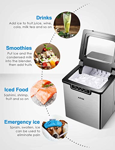 4 Countertop+Ice+Maker+Aicok+Stainless