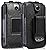 Go Flip Phone Case, Nakedcellphone [Black Vegan Leather] Form-Fit Cover with [Built-in Screen Protection] and [Metal Belt Clip] for Alcatel Go Flip V, MyFlip 4G, QuickFlip, AT&T Cingular Flip 2