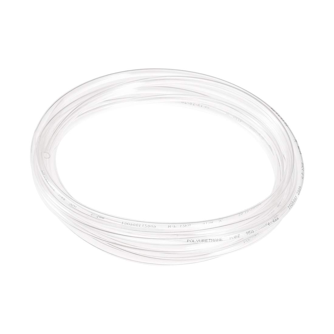 sourcing map Pneumatic Air Tubing, 6mm OD x 4mm ID 3 Meter (118 Inch) PU Polyurethane Air Compressor Clear Tubing Hose Pipe