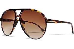 GUVIVI Retro Aviator Sunglasses for Women Men Oversized Classic 70s Vintage Trendy Tangle Free Square Aviators Sun Glasses