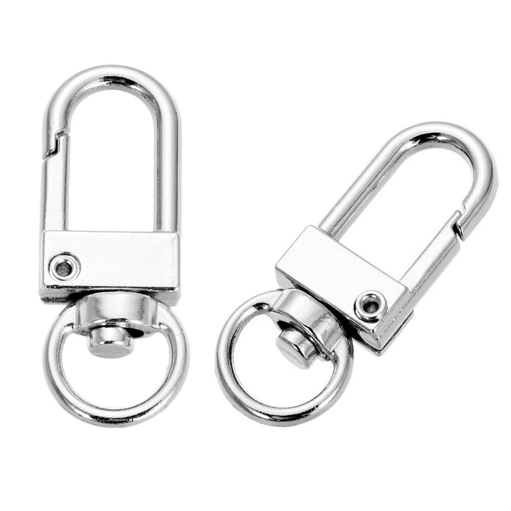 GBSTORE 10 Pcs Swivel Lobster Claw Clasps Hardware Accessories Rotating Dog Buckle Metal Spring Key Chain Hook Clasps for Handbag DIY Bags Key Rings and Jewelry Making Findings (Silver)