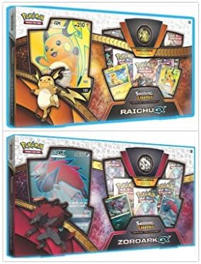 Pokemon Trading Card Game Shining Legends Raichu GX Collection Box and Shining Legends Zoroark GX Collection Box Bundle, 1 of Each