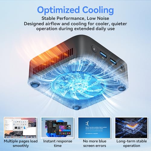 【3 Years Guarantee】Blackview MP50 AMD Ryzen 5 Mini PC with Mouse and Keyboard, Radeon Vega 8 Graphics, Win 11 Pro, 16GB+512GB SSD, 4K@60Hz HDMI+DP/Double WiFi/USB 3.2 Mini Desktop Computer for Office