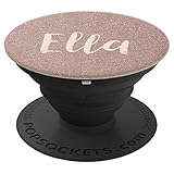 Ella - Custom Name Gift Chic on Rose Pattern - PopSockets Grip and Stand for Phones and Tablets