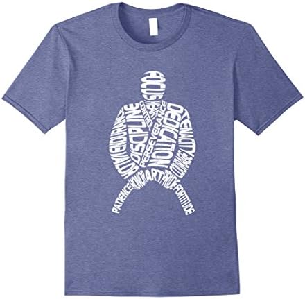 Mens Karate Tees: Distressed Word Cloud Karate Gi T-Shirt Medium Heather Blue