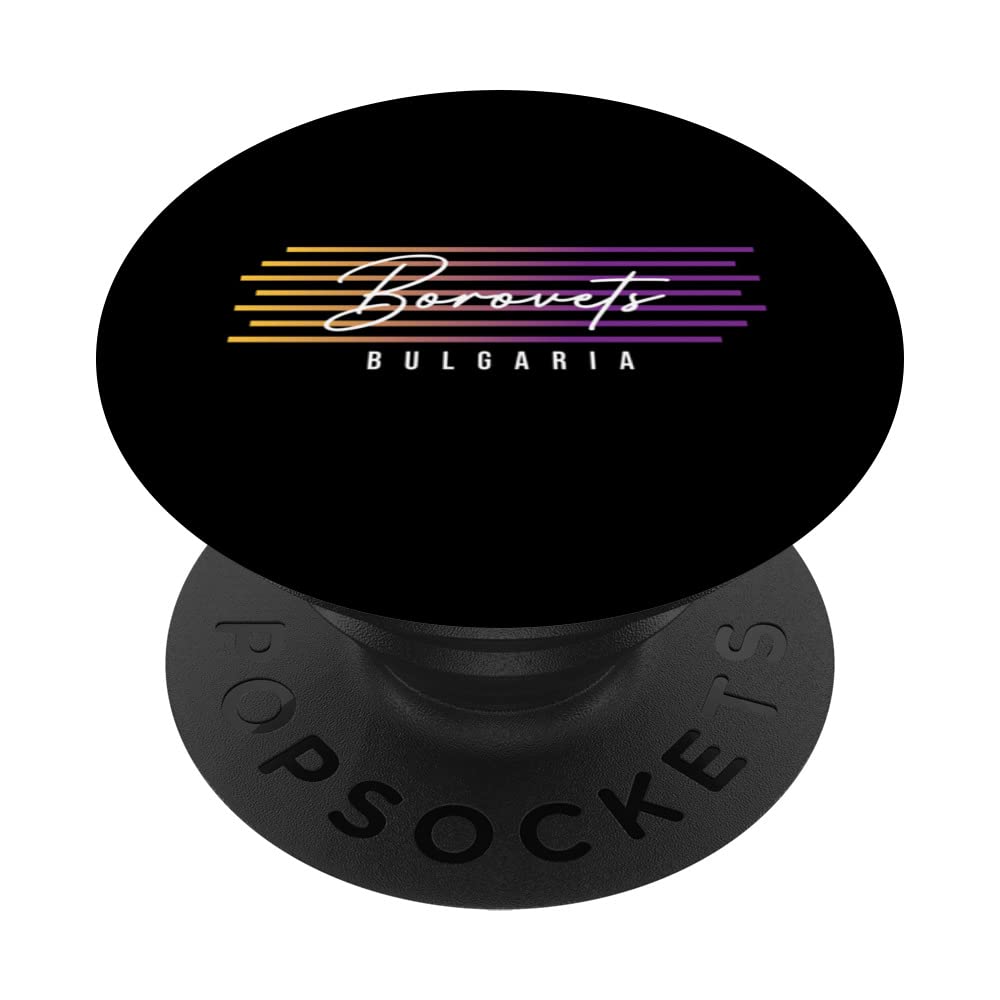 Borovets Bulgaria Ski Resort Retro Skiing Holiday Souvenir PopSockets Swappable PopGrip
