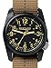BERTUCCI 11041 DX3 Field Resin Dash-Striped Drab Khaki Nylon Strap Black Dial Watch