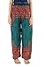 NaLuck Harem Pants Women’s Hippie Bohemian Boho Smocked Waist Geometric Mandala Floral Prints Aladdin Yoga Casual Pants PJ05-Turquoise