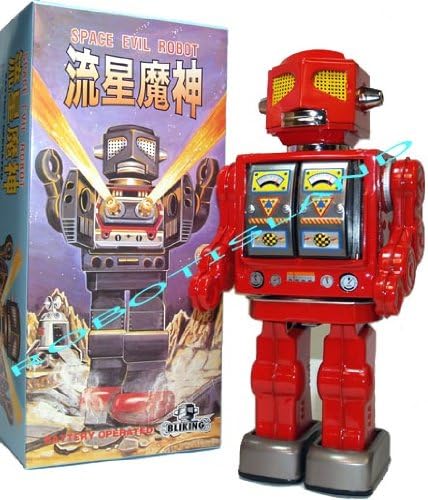 Space Evil Robot Tin Toy Japan Red